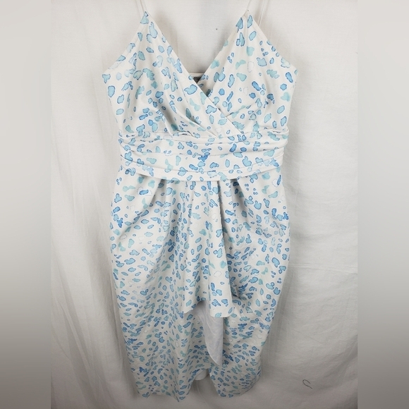 Asos Blue and White Spaghetti Strap Dress Sz 6 - Picture 2 of 10